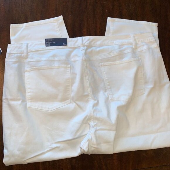 - Talbots NWT White Denim Straight Crop Jeans - Picture 7 of 9